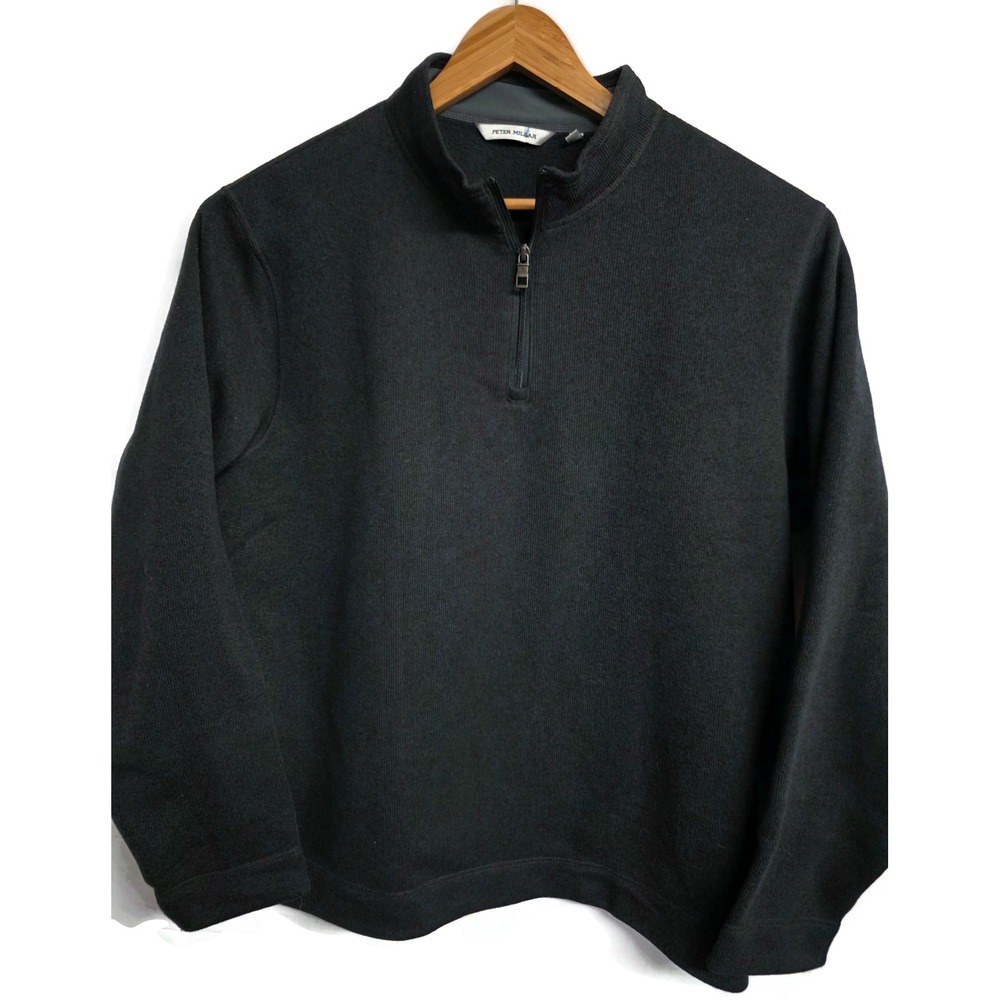 Peter Millar Mens XXL Gray Recycled Polyester Quarter Zip Pullover